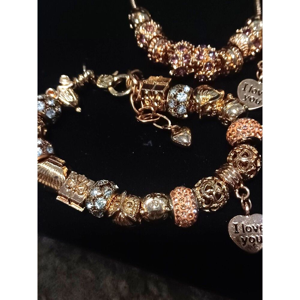 Set of 3 Gold-Toned Charm Bracelets - Picture 3 of 7